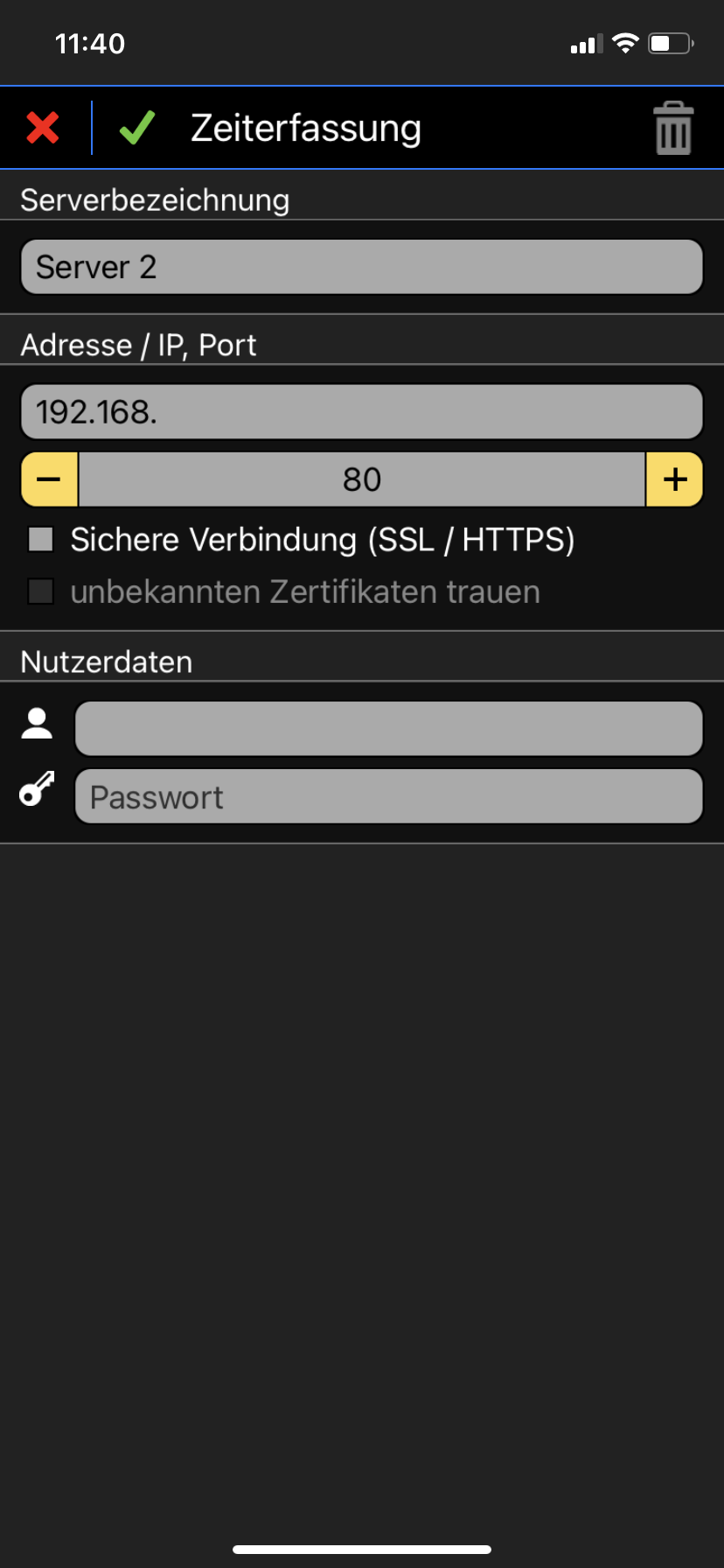 Zeiterfassung Mobile